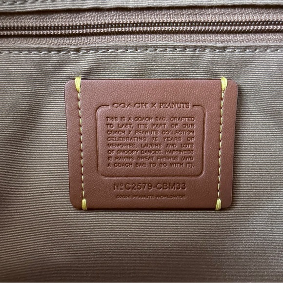 SOLDCoach X Peanuts Rowan Satchel Bag In Signature Canvas With Snoopy Print - Picture 3 of 15